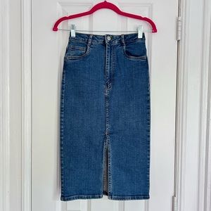 Zara denim pencil skirt